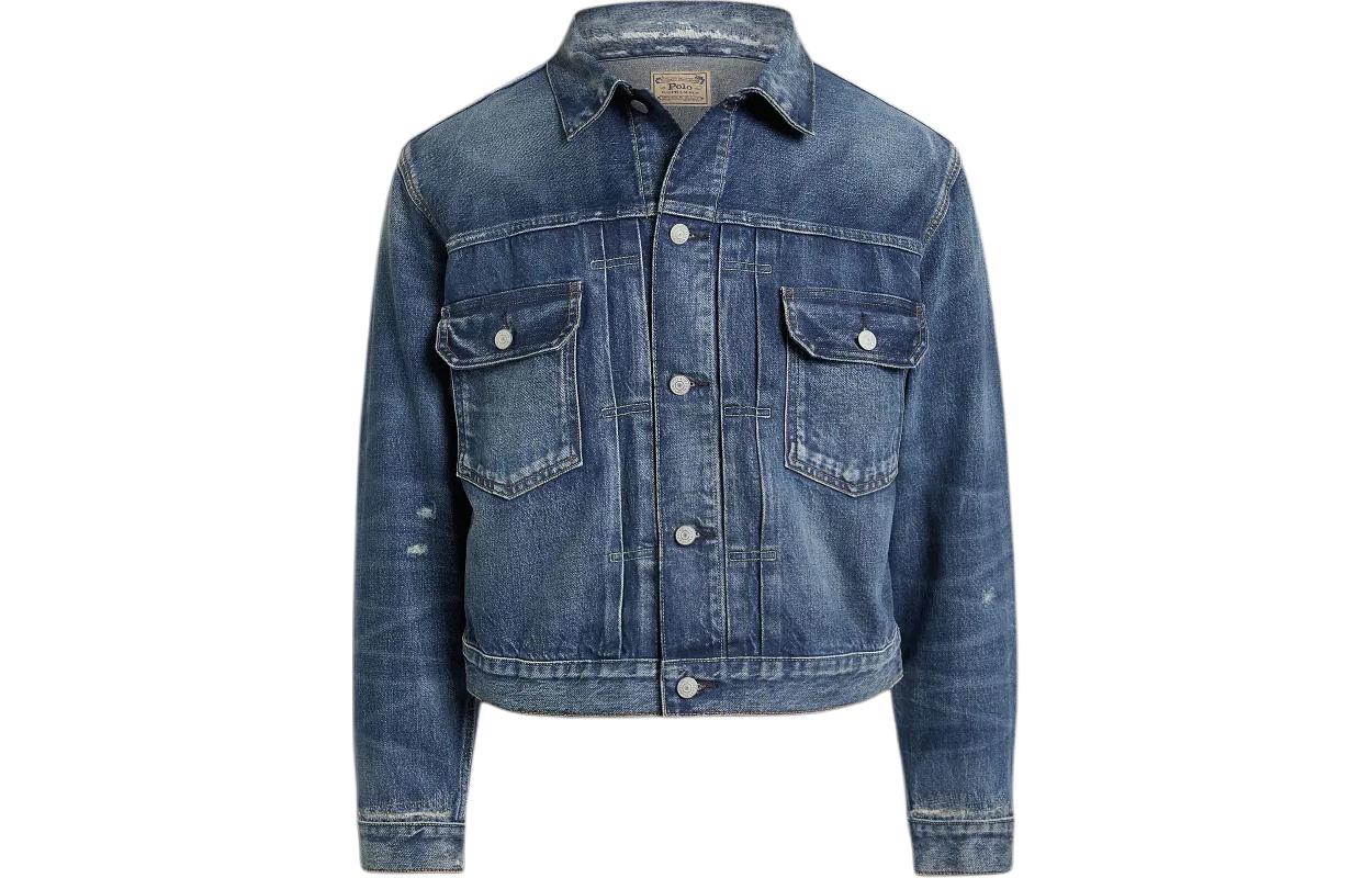 Джинсовая куртка-косуха SS24 Джинсовая куртка Мужская синяя Polo Ralph Lauren — фото 2