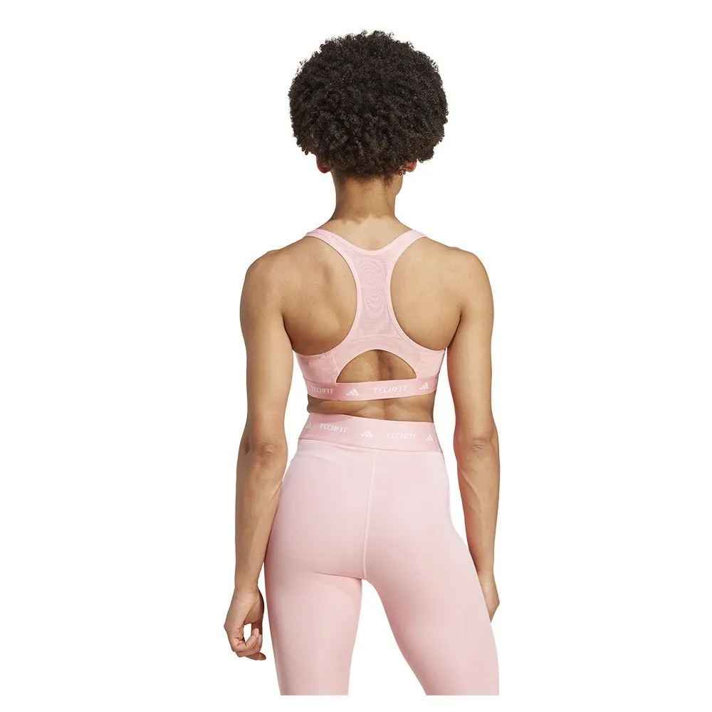 Спортивный бюстгальтер adidas Techfit Medium Medium Impact, розовый — фото 2
