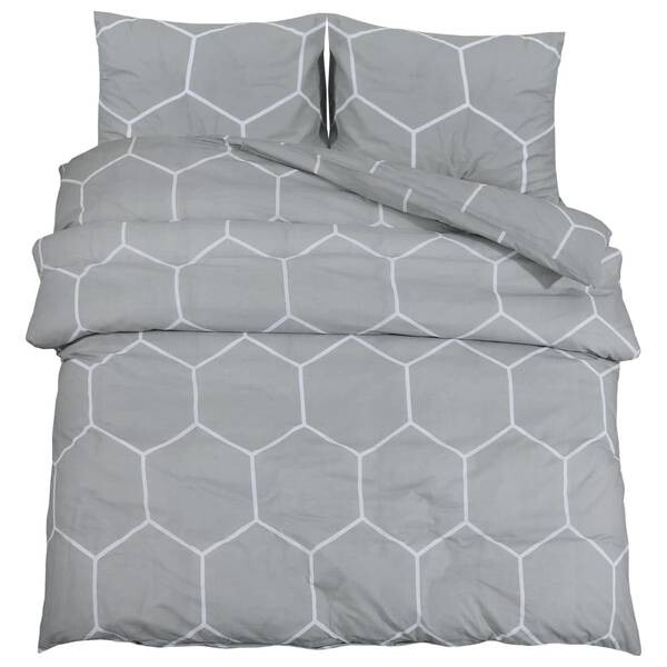 

Комплект постельного белья vidaXL Set 3016894-7 (3 шт), 200x1x200 см, серый/белый