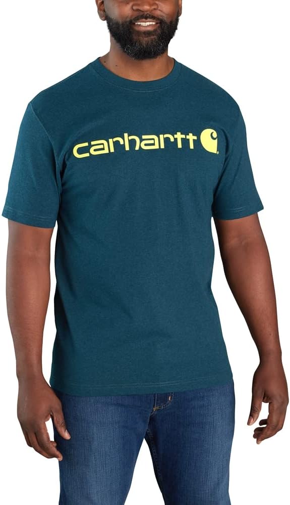 

Мужская футболка Carhartt с коротким рукавом и большим фирменным логотипом, Night Blue Heather, Синий, Мужская футболка Carhartt с коротким рукавом и большим фирменным логотипом, Night Blue Heather