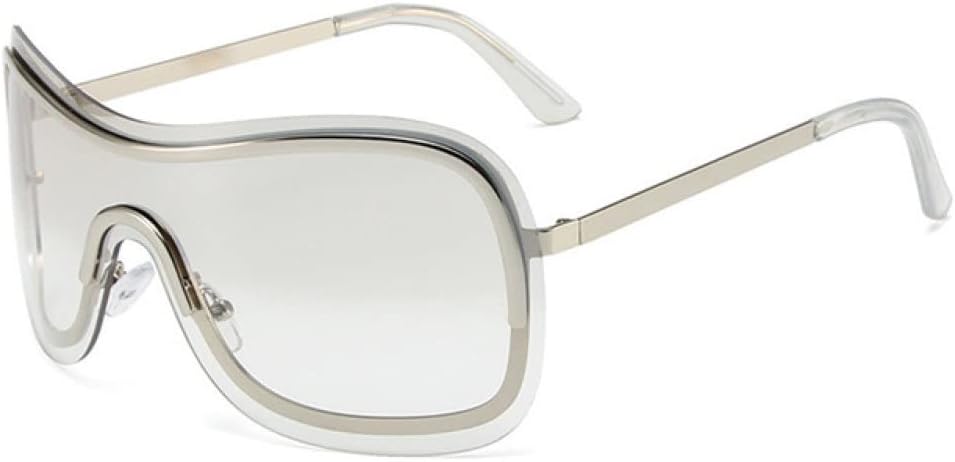 

Солнцезащитные очки без оправы из сплава в стиле Y2k для женщин, винтажные коричневые с серебристым градиентом, большие женские солнцезащитные очки generic, Silver Silver