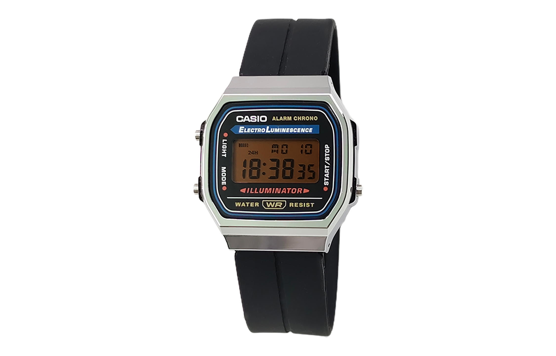 

CASIO Кварцевые часы Retrofit Series с силиконовым ремешком, мужские часы с черным циферблатом