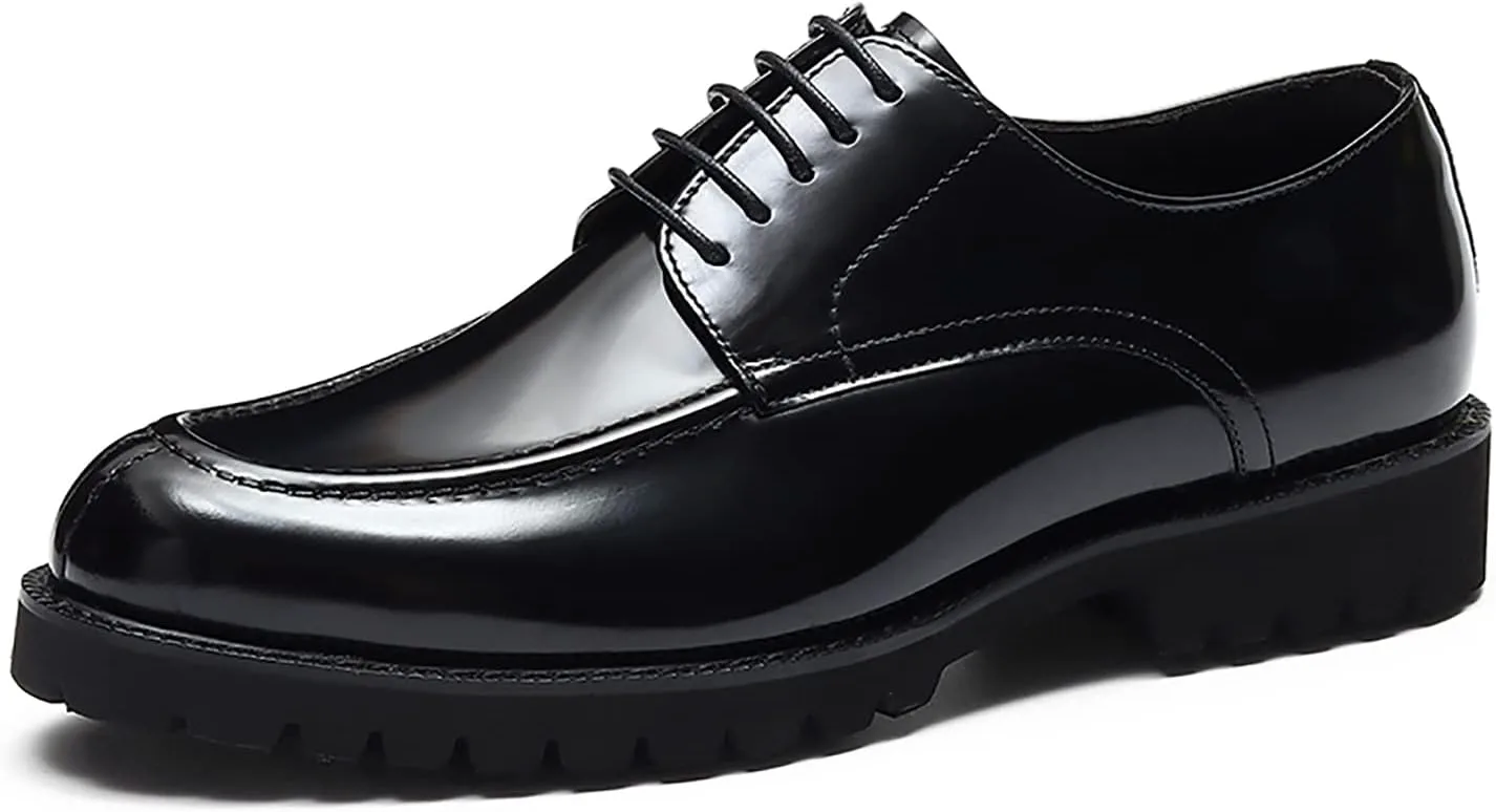 

Мужские оксфорды Santimon, повседневная и официальная обувь из натуральной кожи, дерби, модные туфли для смокинга и прогулок, черный