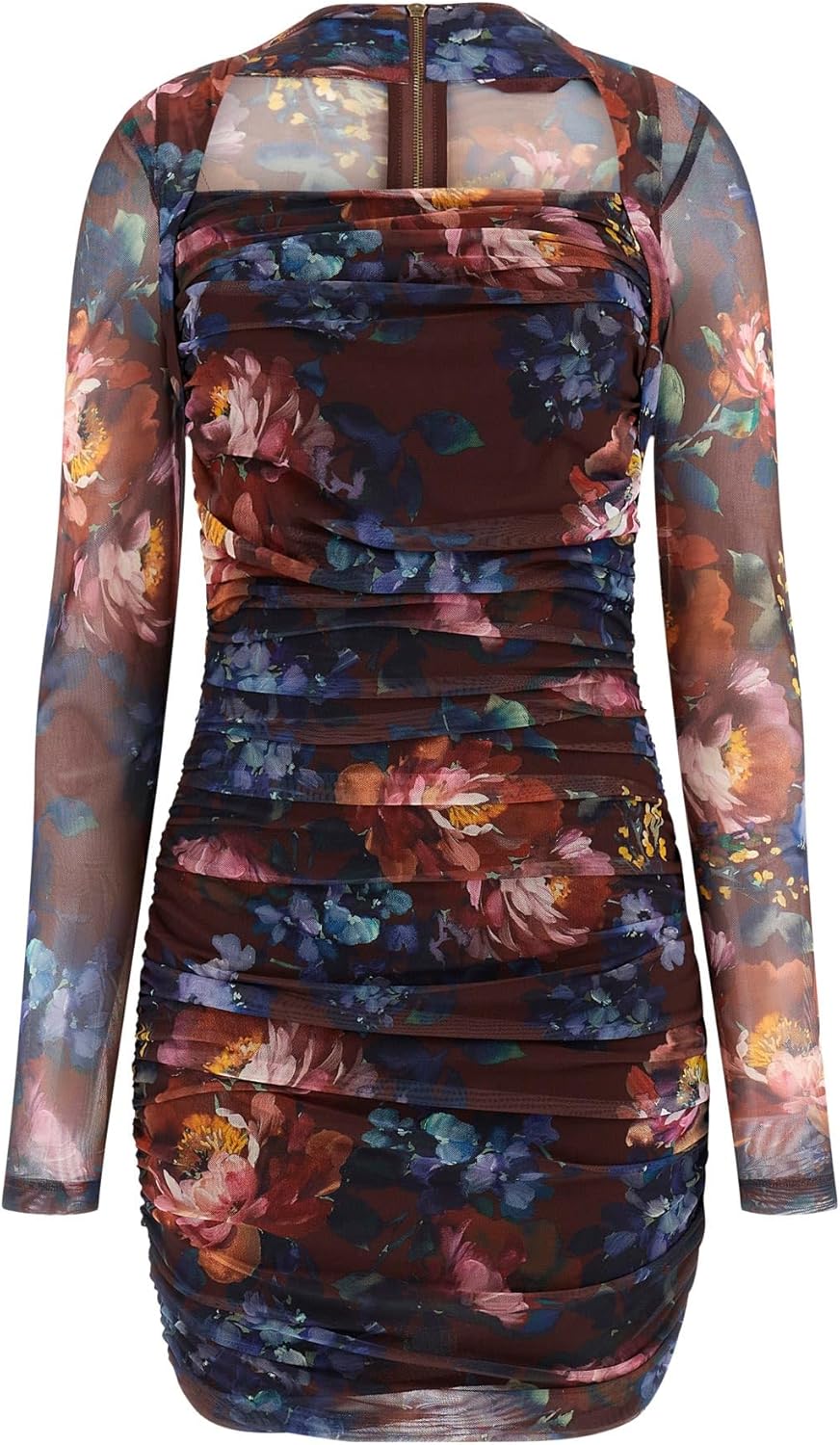 

GUESS Женское платье Bernadette с длинным рукавом и квадратным вырезом, Midnight Bloom Print