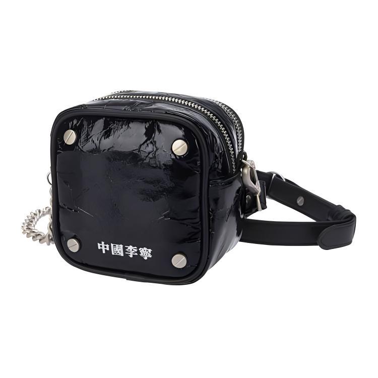 

LiNing Кожаная сумка через плечо, маленькая квадратная сумка, ручная кладь, кроссбоди Regular Unisex Black