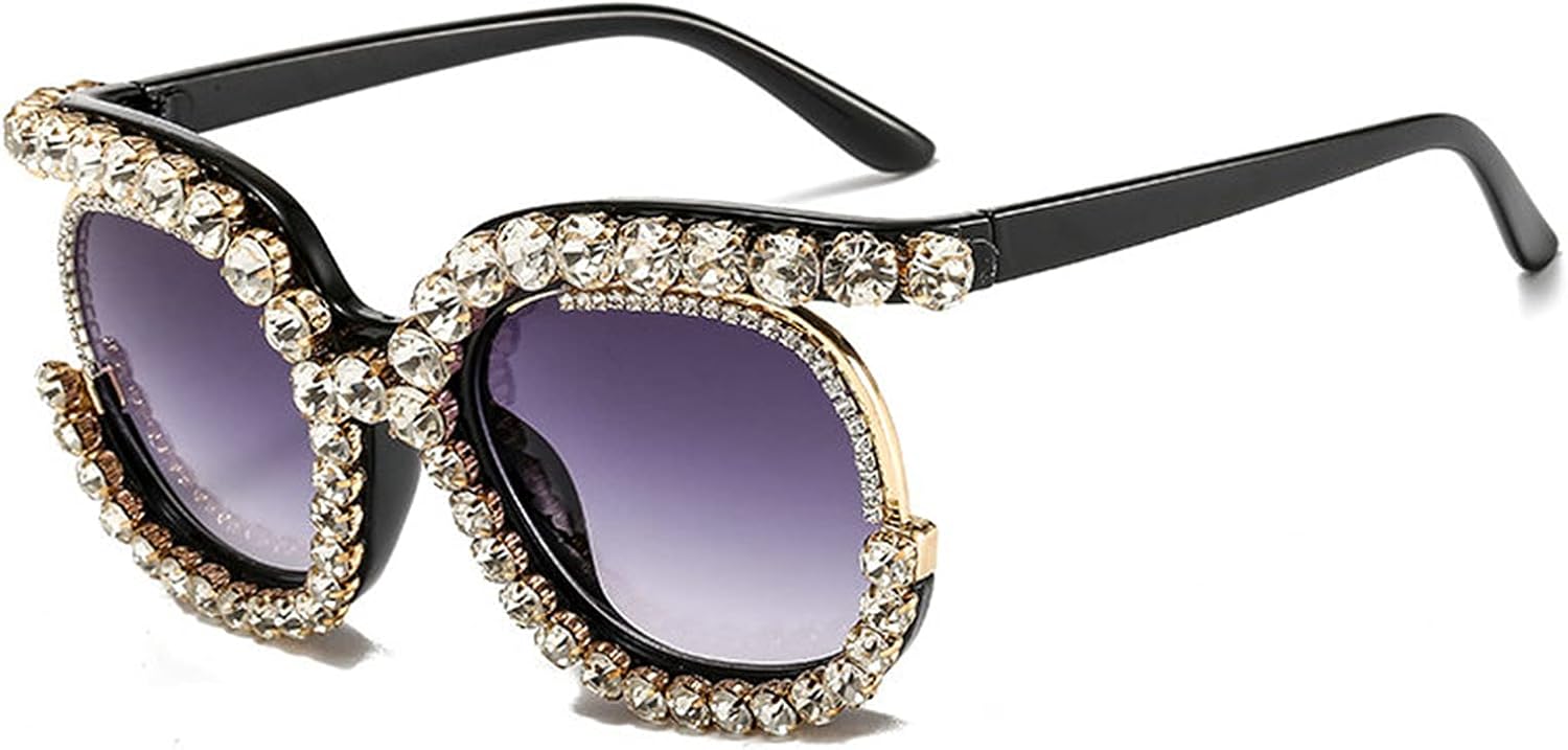 

Солнцезащитные очки Willochra Style круглые женские 2021 Винтажные очки для женщин Роскошные солнцезащитные очки большого размера с бриллиантами для мужчин Ретро-очки, Black White