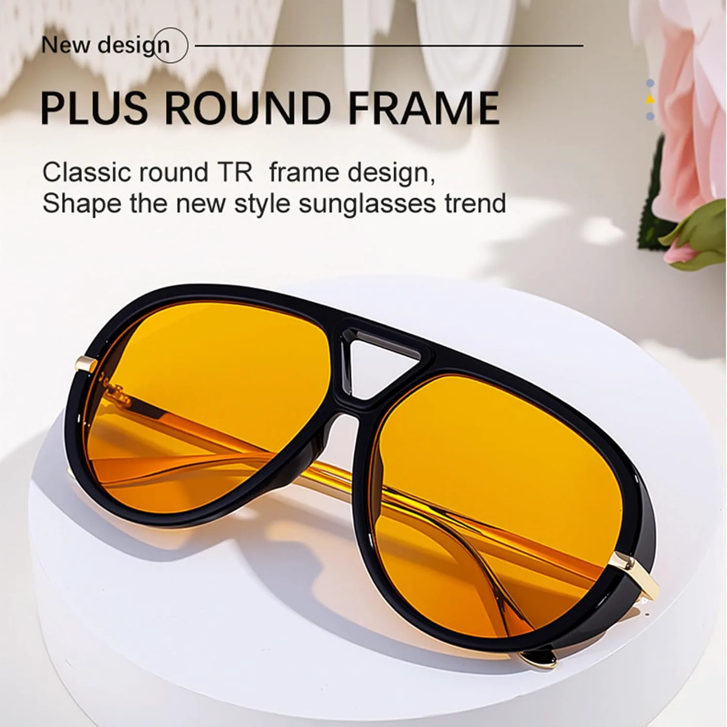 

Модные солнцезащитные очки-авиаторы большого размера для женщин и мужчин, в стиле ретро, ​​большие солнцезащитные очки-щитки, винтажные очки Teumire, A01 Black/Orange