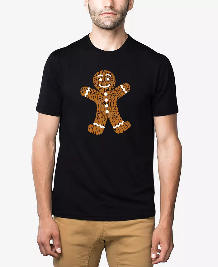 

Мужская футболка Gingerbread Premium Blend с художественным принтом LA Pop Art, красный