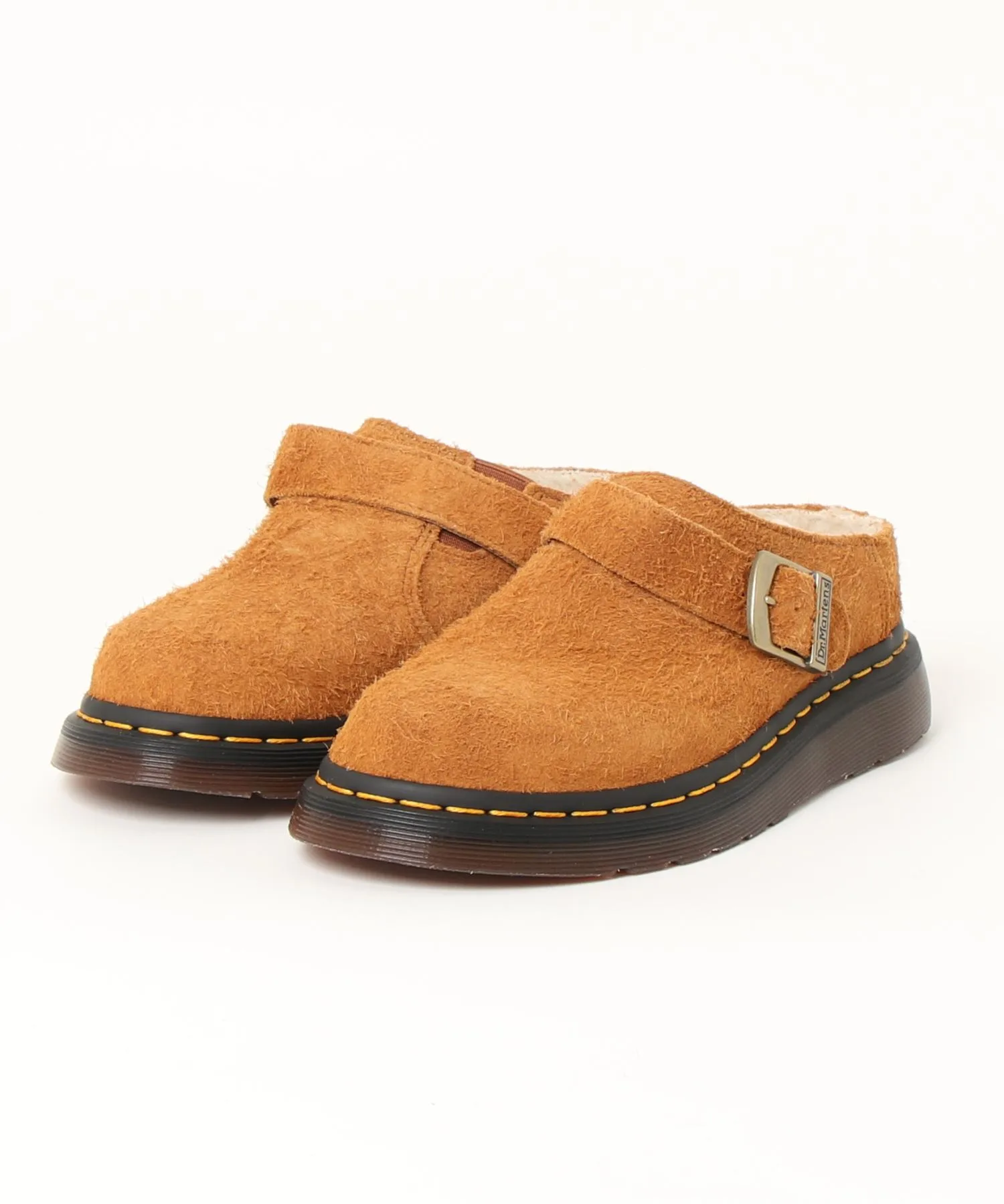 Унисекс мюли Dr. Martens ISHAM с пряжкой коричневые