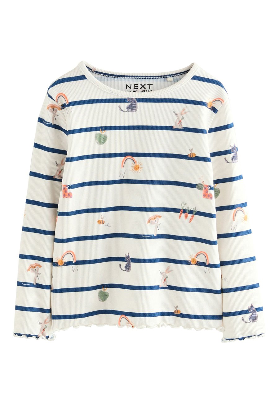 Топ Next REGULAR FIT LONG SLEEVE, Ecru Navy Stripe Character/Beige