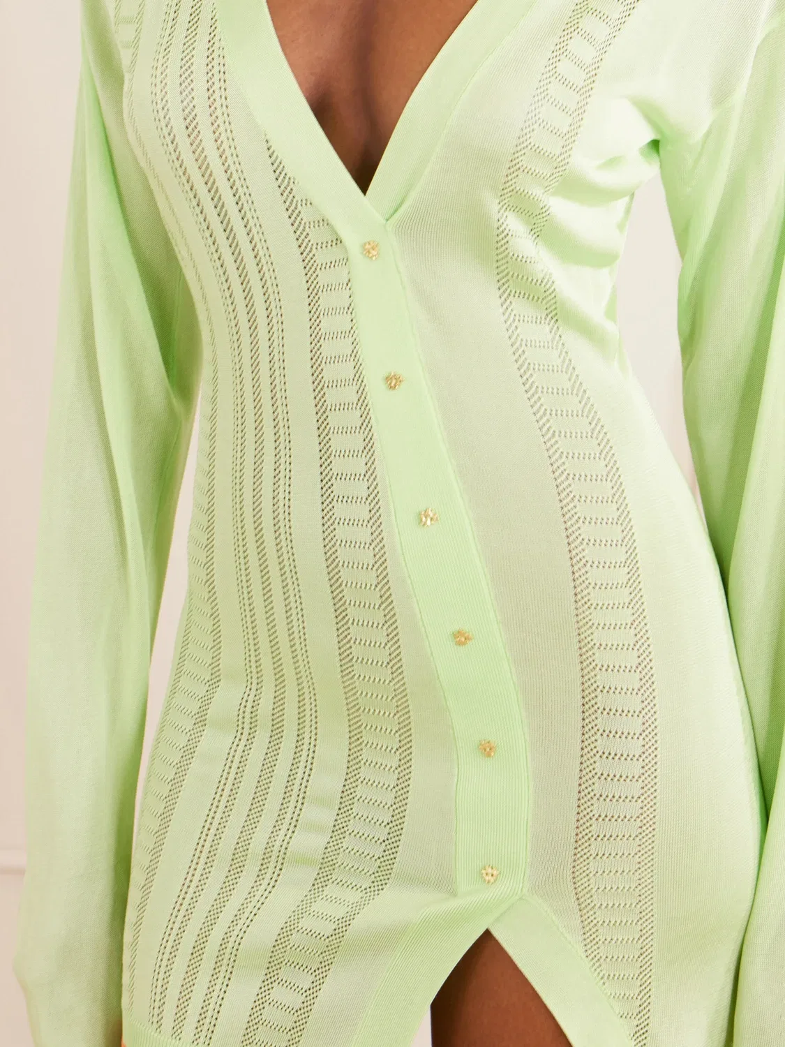 Джемпер-платье мини Lulo Guayabera из стрейч-трикотажа Donde Esteban, бирюзовый — фото 4