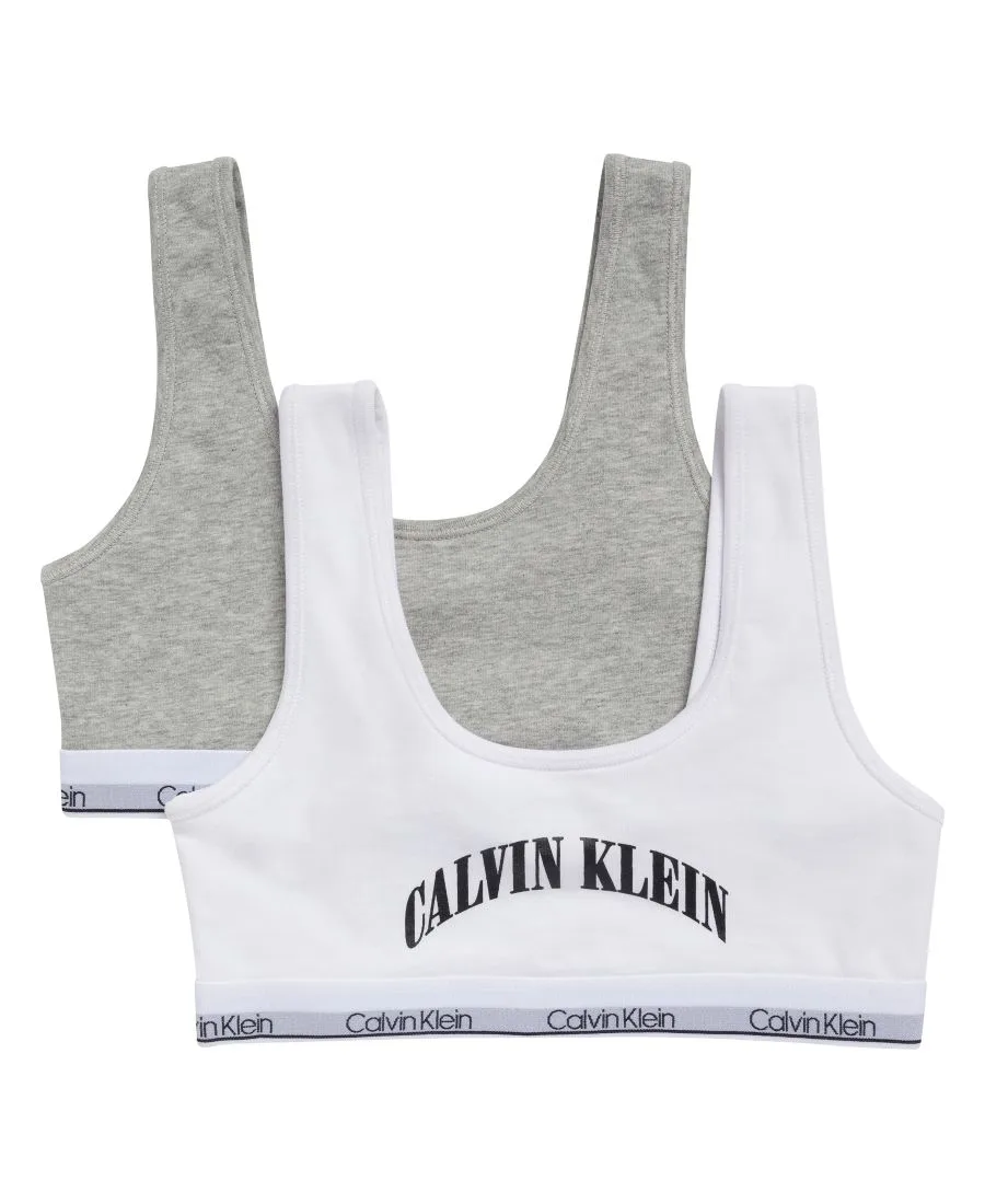 Комплект из 2 бюстгальтеров с полной поддержкой для девочек 6-16 лет Calvin Klein, белый/серый