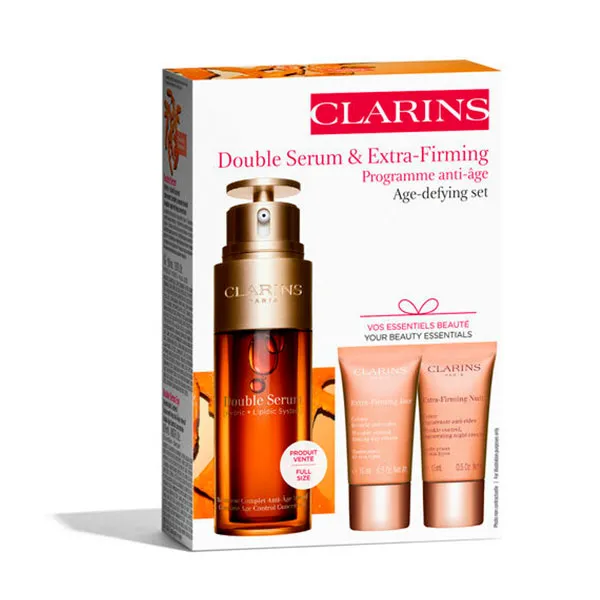 Сыворотка Clarins — Дневной и ночной антивозрастной уход Cofre Doble Serum & Extra-Firming , 1 UD, 50 мл — фото 3