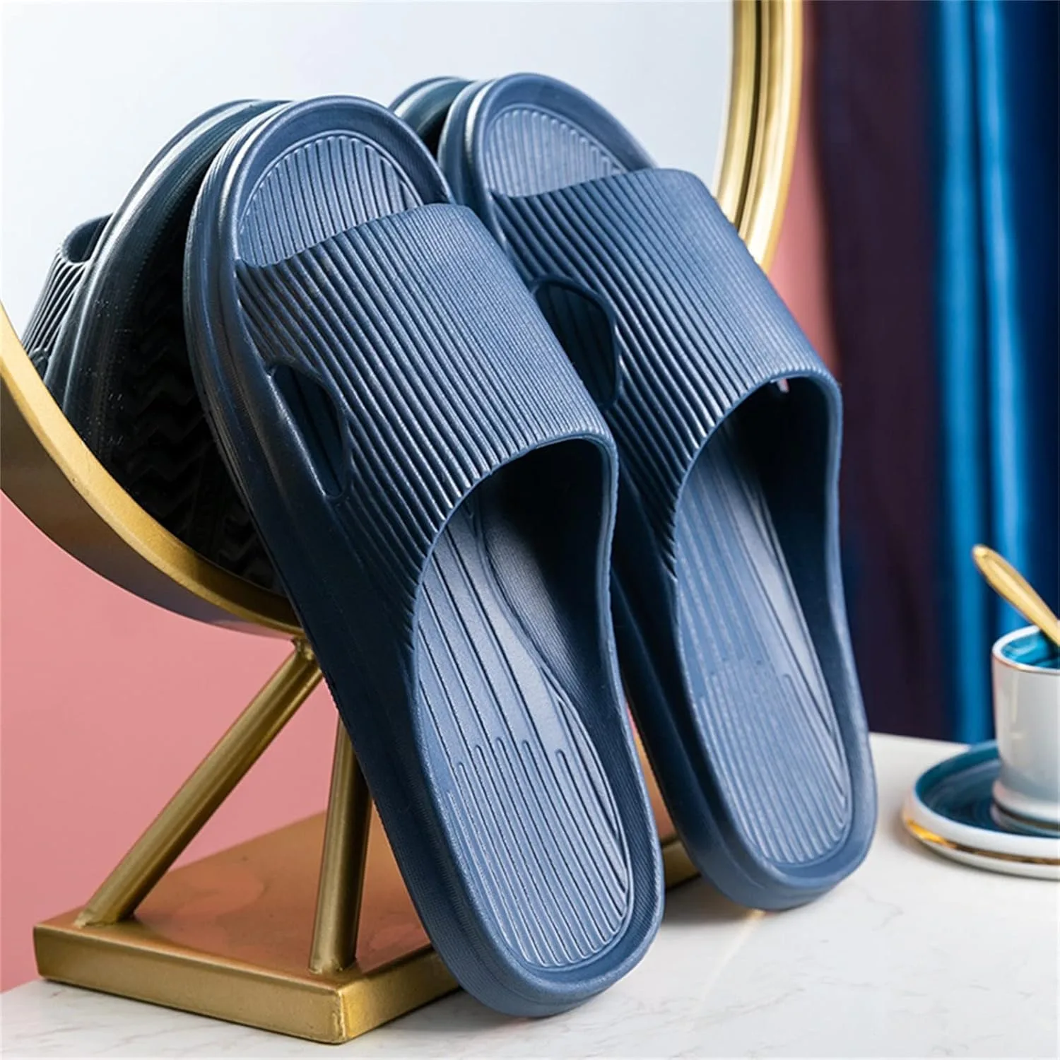 Тапочки Cozyslides унисекс Woxihuan, темно-синий — фото 2