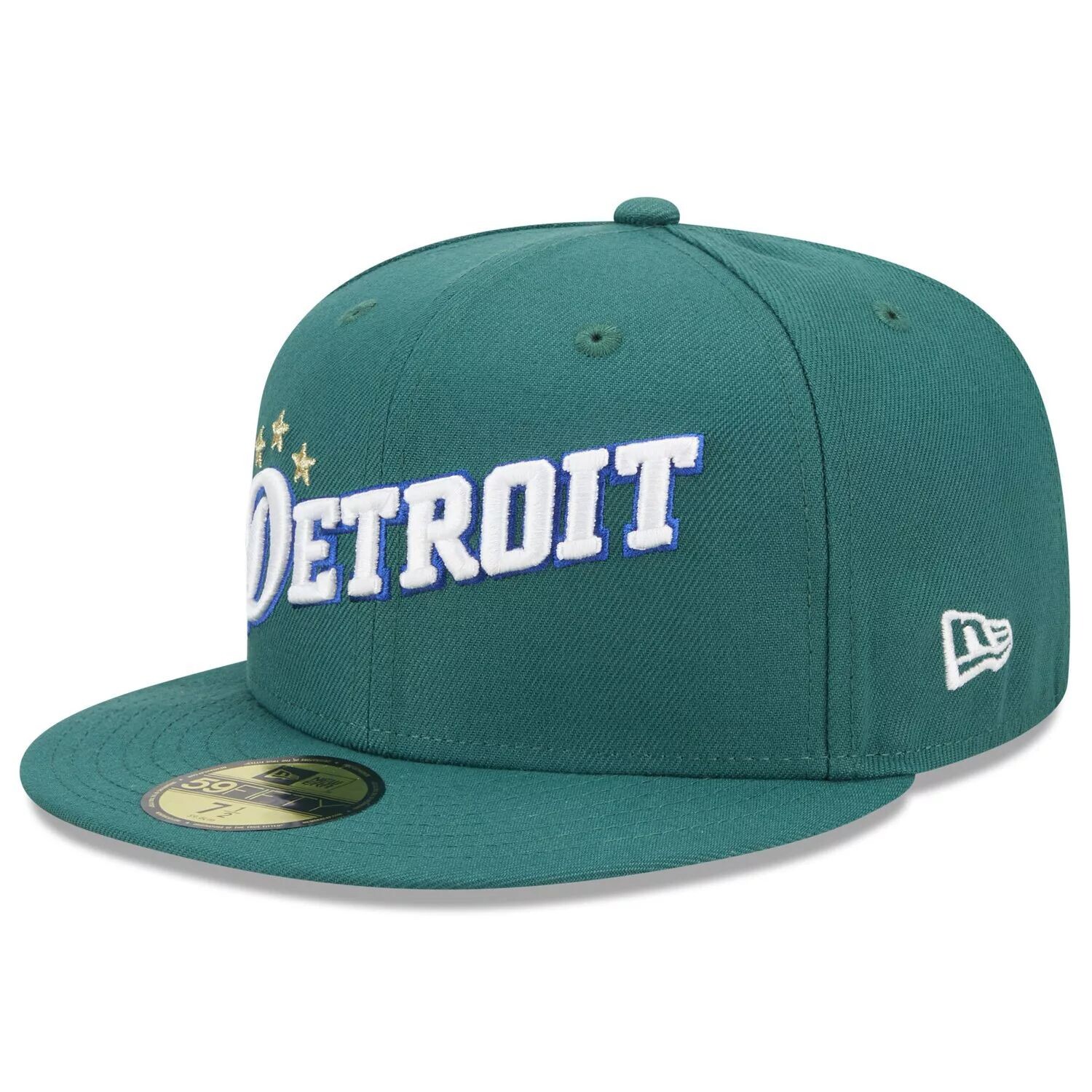 

Мужская облегающая кепка New Era Green Detroit Pistons 2022/23 City Edition Official 59FIFTY