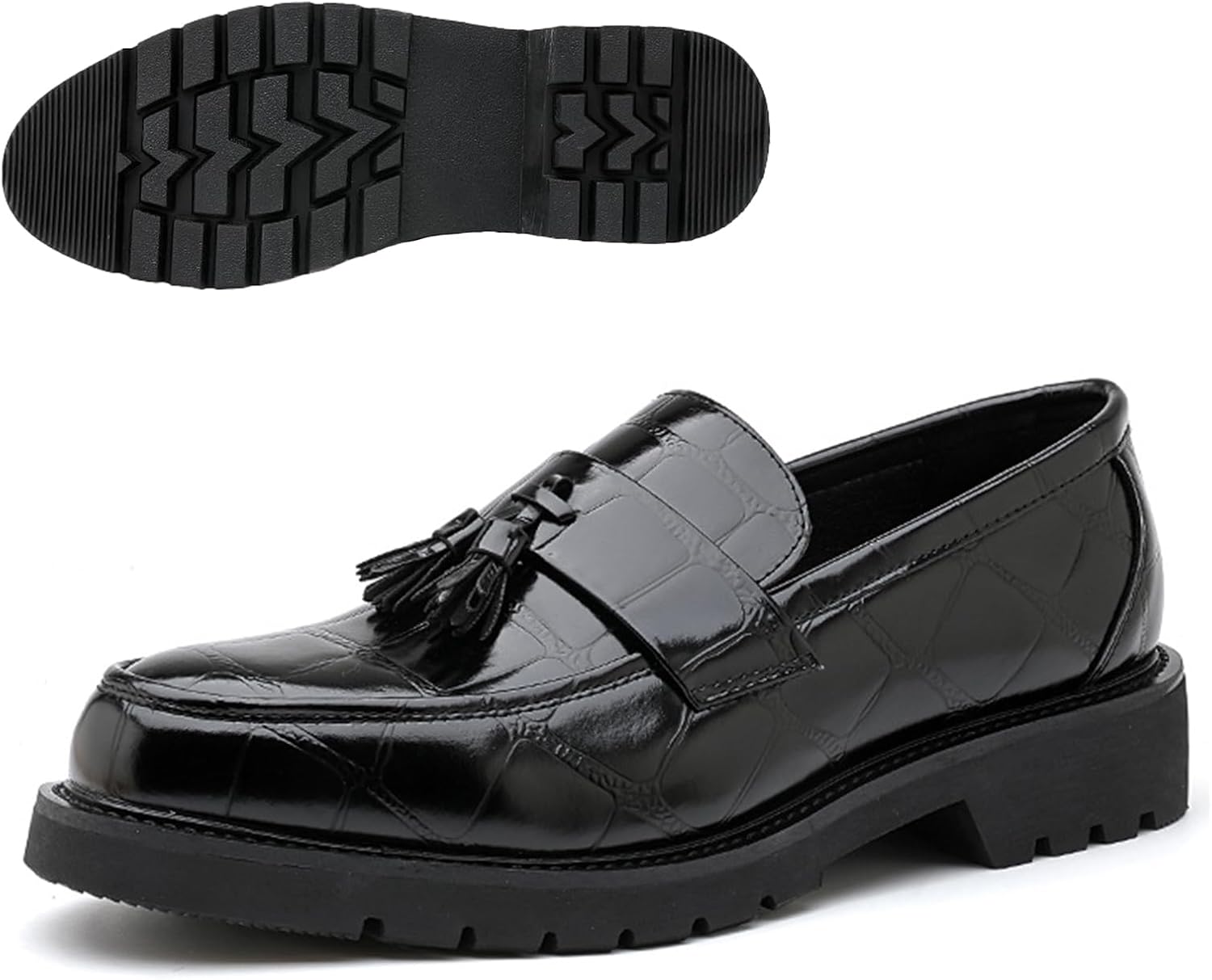 

Мужские модные лоферы NEKGNL с кисточками, роскошные туфли с круглым носком, без шнуровки, низкие, формальные, деловые обувь, повседневные, дышащие, противоскользящие, черный