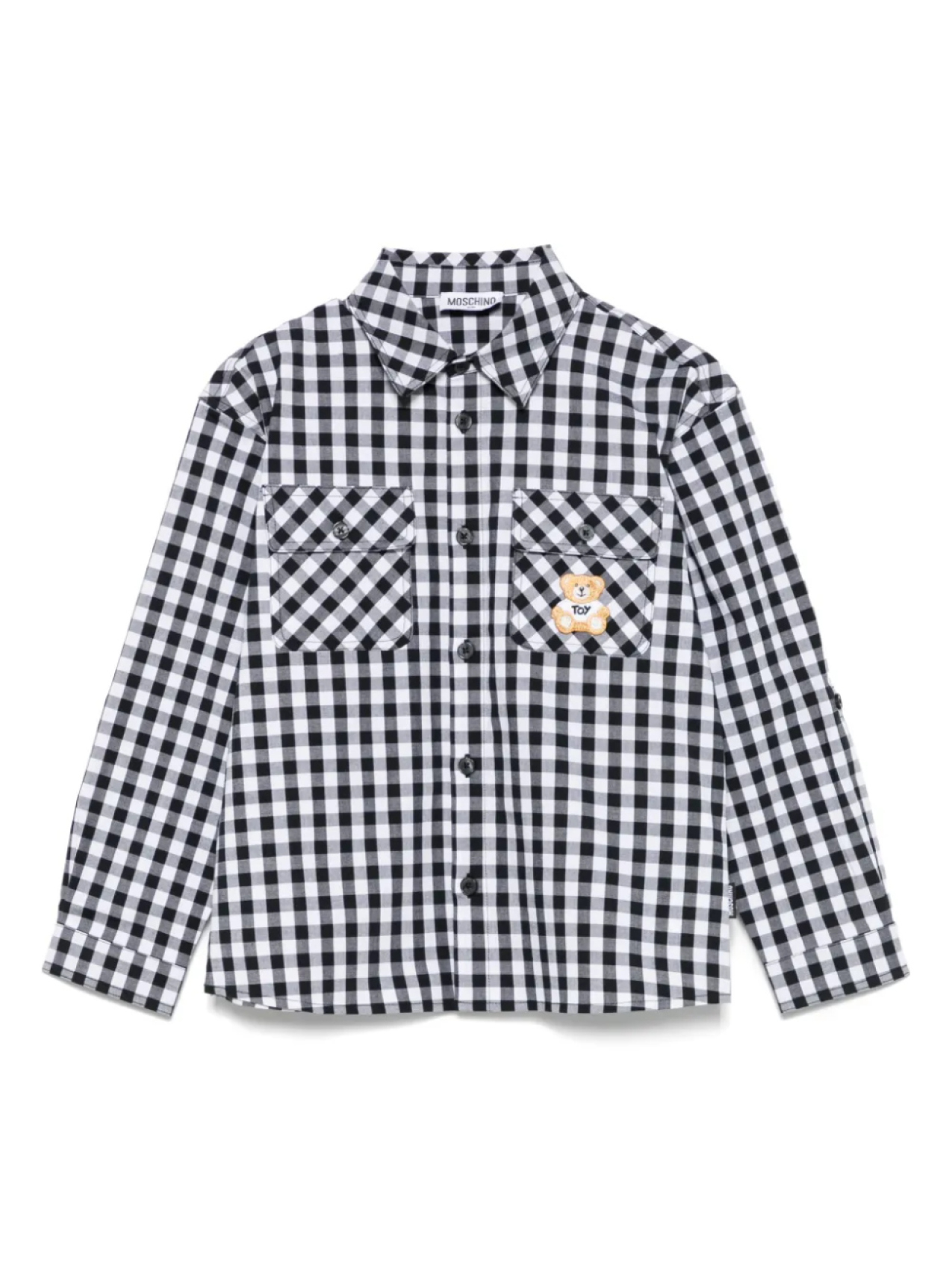 

Moschino Kids рубашка в клетку, черный