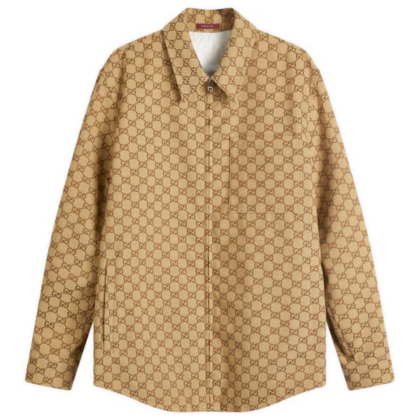 

Gg холщовая верхняя рубашка Gucci, мультиколор
