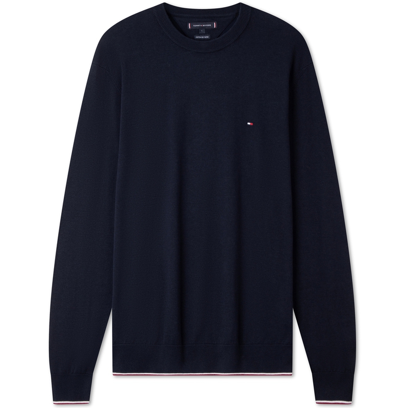 Свитер с круглым вырезом из хлопковой смеси Tommy Hilfiger, синий — фото 3