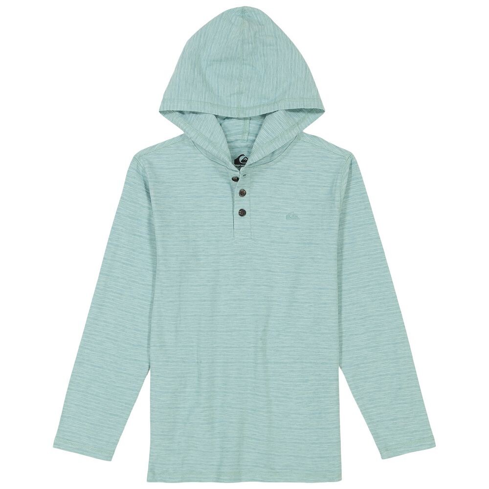 

Хенли-топ Quiksilver в полоску с длинными рукавами и капюшоном для мальчиков 8–20 лет, цвет Light Blue