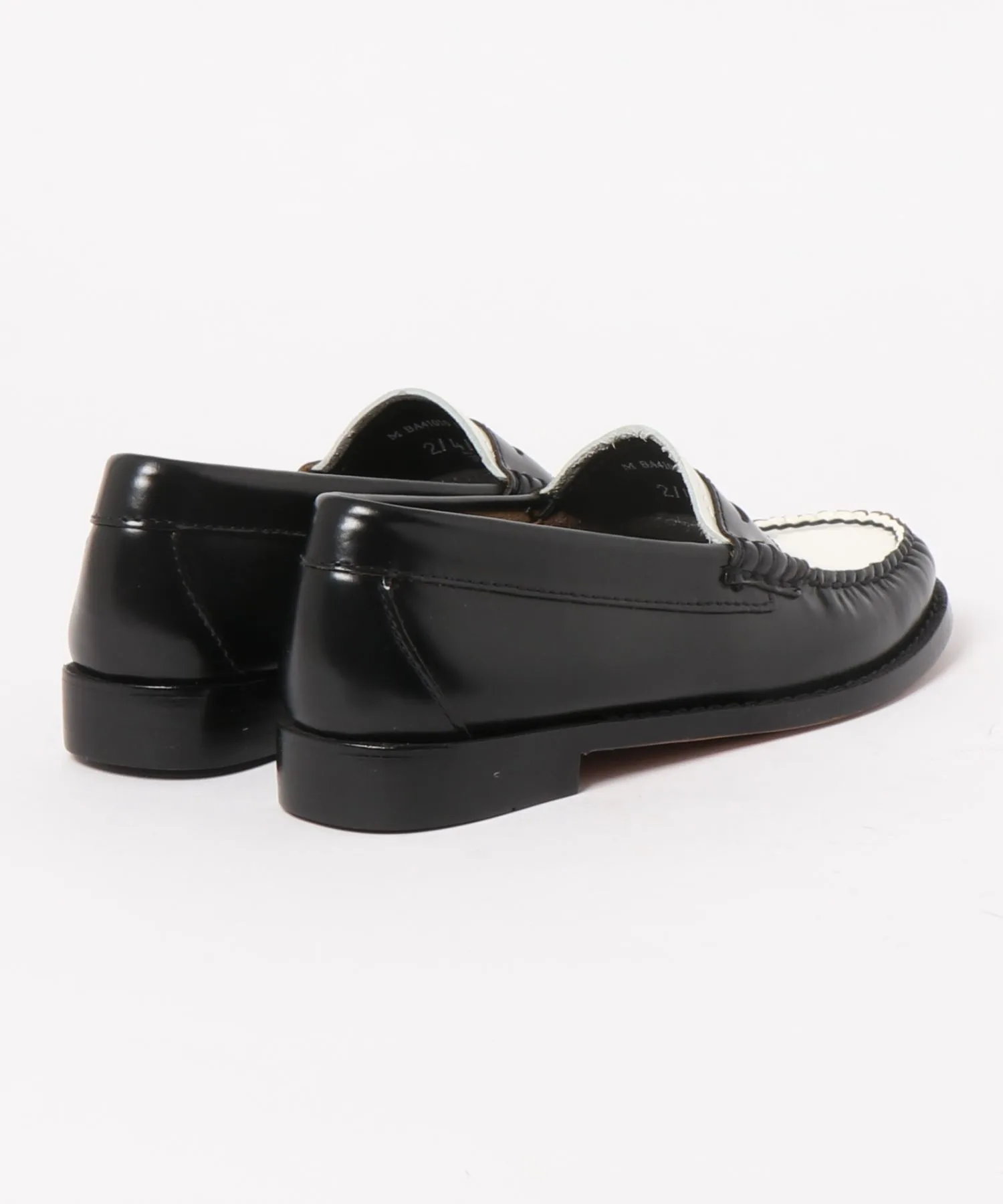 Мужские и женские лоферы из натуральной кожи G.H.BASS BA41010 черно-белые — фото 3