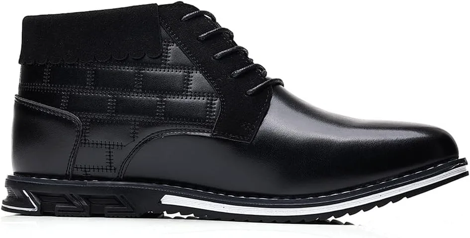 

Santimon Мужская повседневная обувь Средне-высокие кроссовки для вождения и ходьбы Шнурованные кроссовки Деловые лоферы Ботинки Чакка, черный