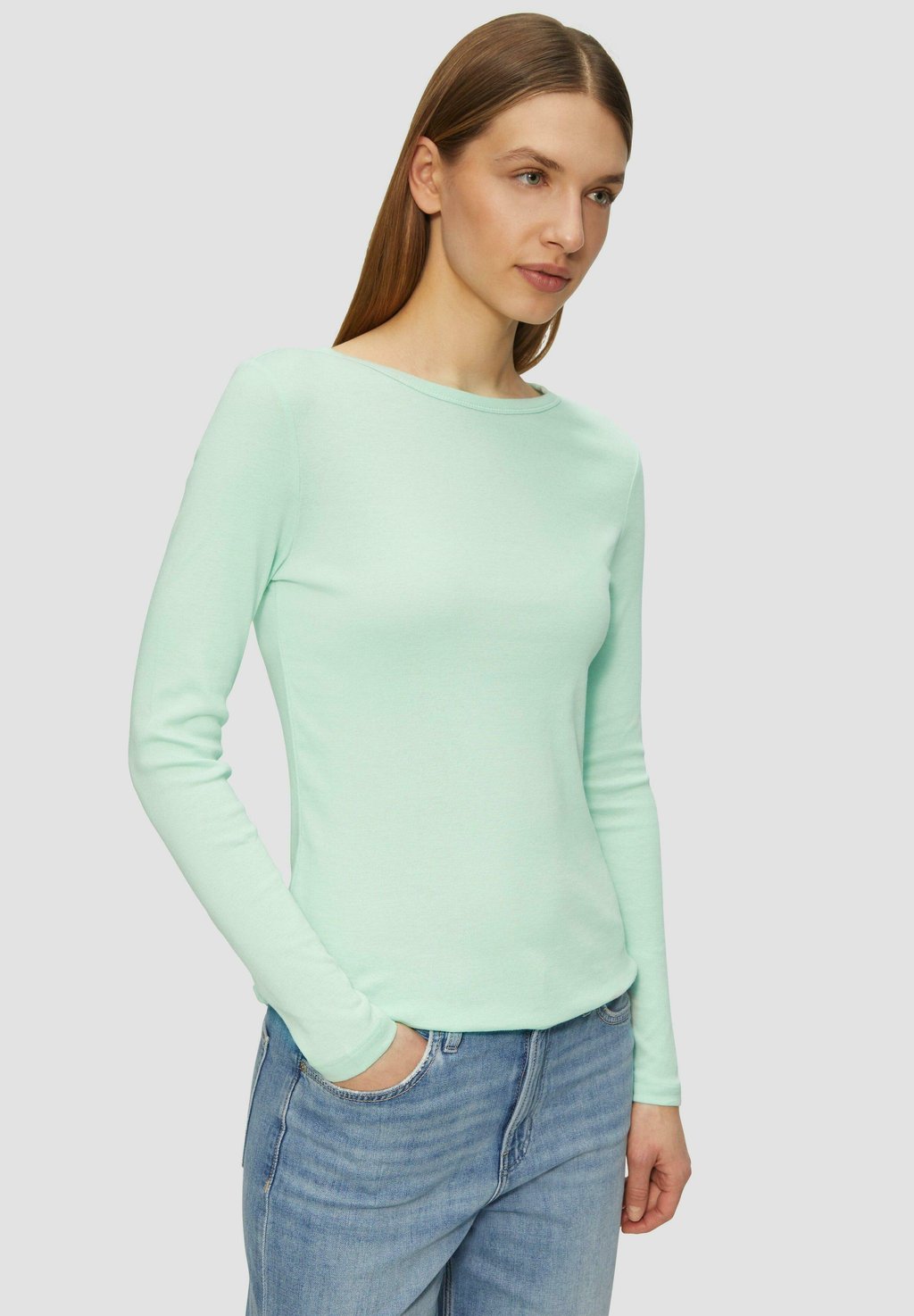 

Топ с длинными рукавами MET SLIM FIT s.Oliver, бирюзовый