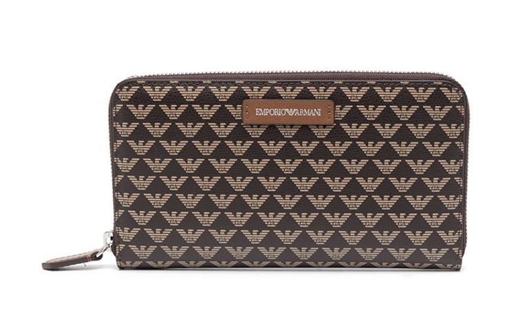

EMPORIO ARMANI Женский кошелек для монет из коровьей кожи коричневый