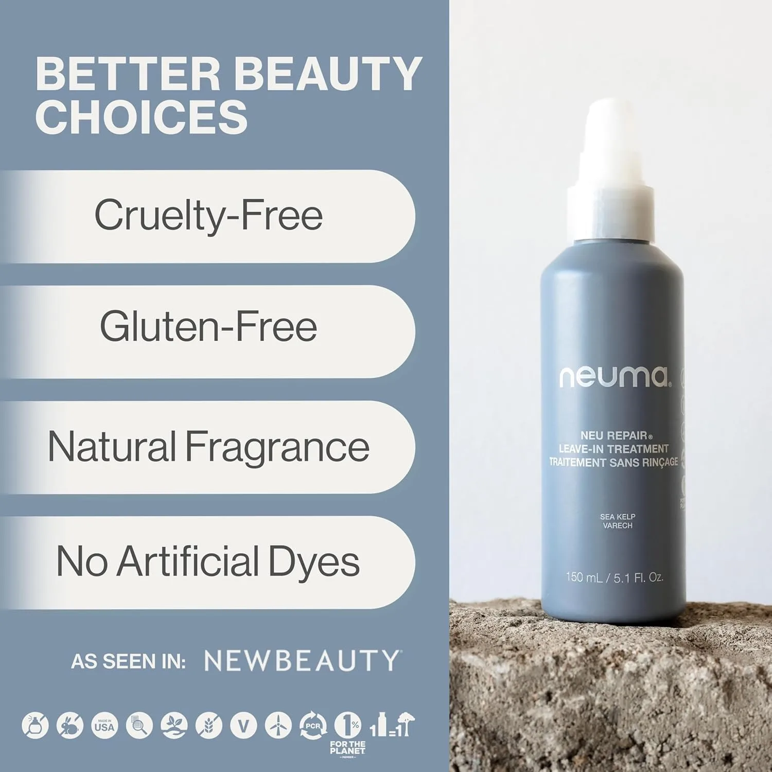 Несмываемый кондиционер Neuma Neu Repair несмываемый уход для волос Travel Size, восстановление поврежденных волос - разглаживает, кондиционирует, защищает, смягчает, укрепляет, аромат лимона, лаванды и хвои 144.59 г — фото 4