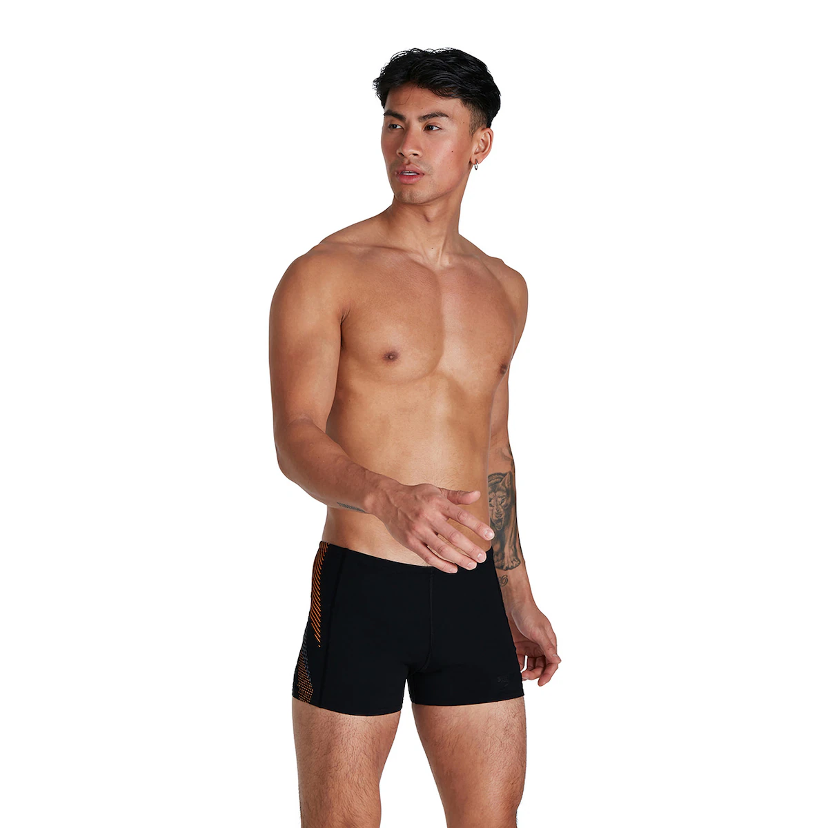 

Мужской плавательный костюм Tech Panel Speedo, цвет Mango