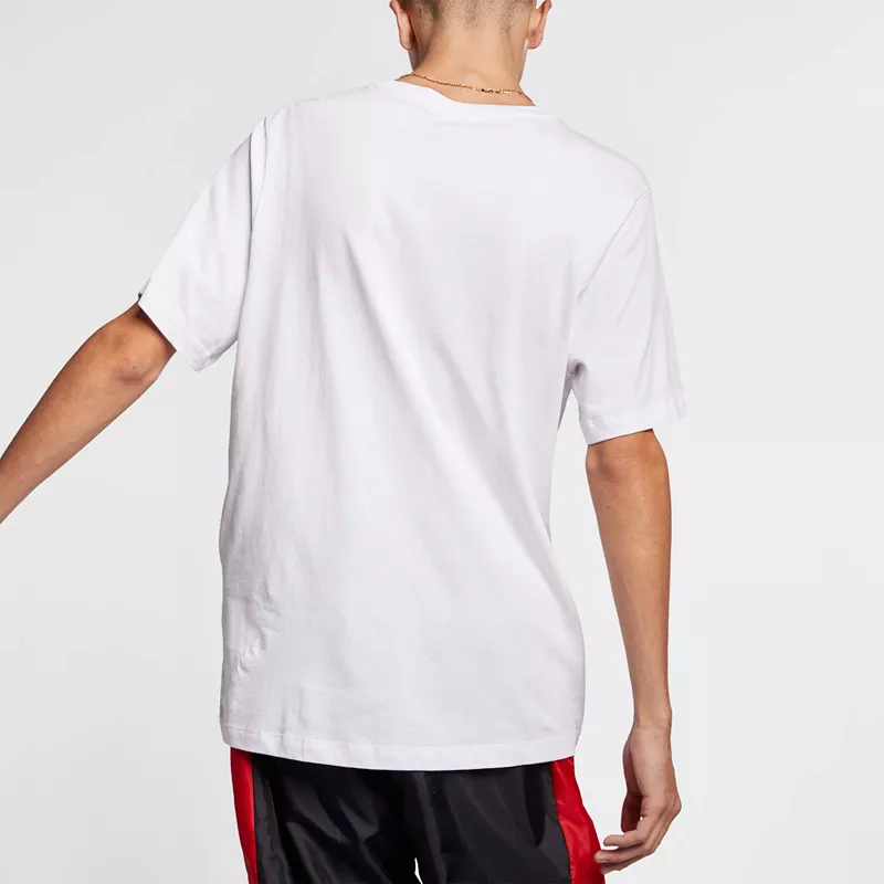 Мужская футболка Nike Sportswear Icon Futura с рисунком, цвет White/Blk/University Red — фото 3
