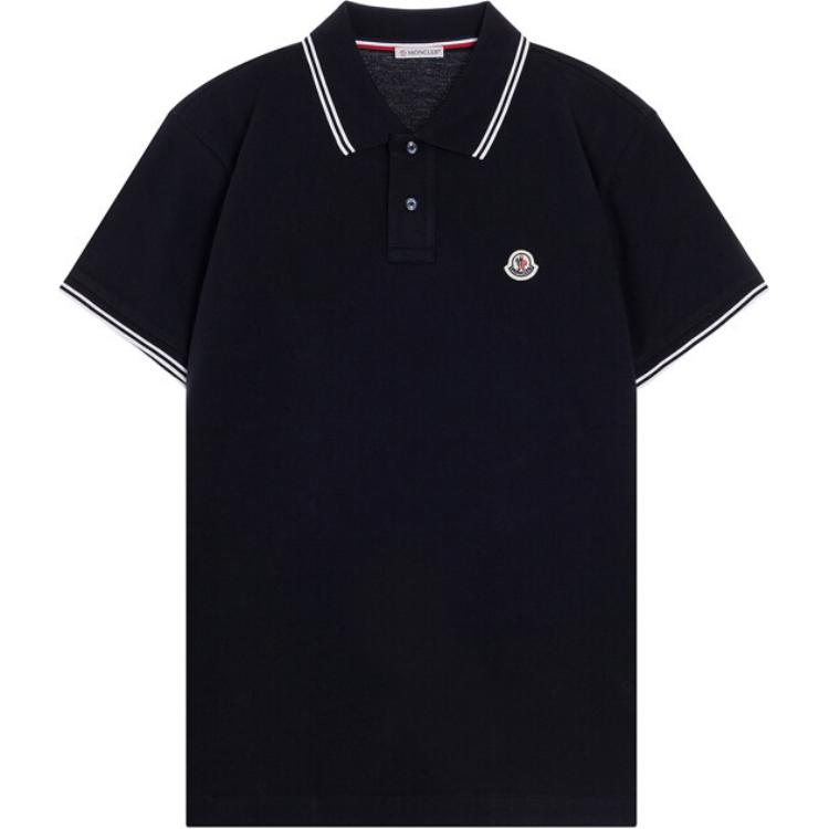 

Футболка поло с логотипом Moncler, черная