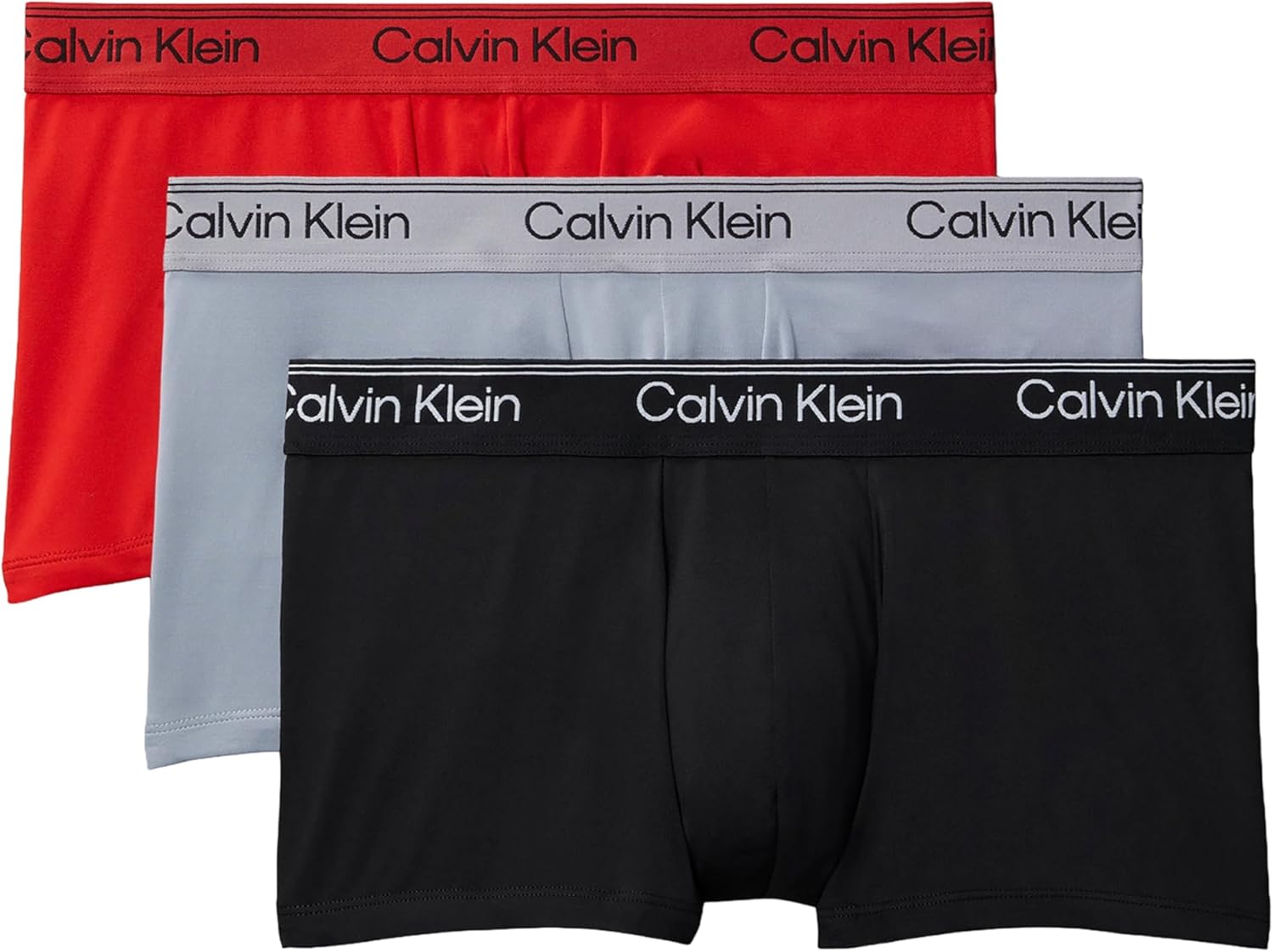 

Комплект из 3 мужских трусов-боксеров Calvin Klein Micro Stretch с низкой посадкой, Black/Sleet/Adrenaline Rush