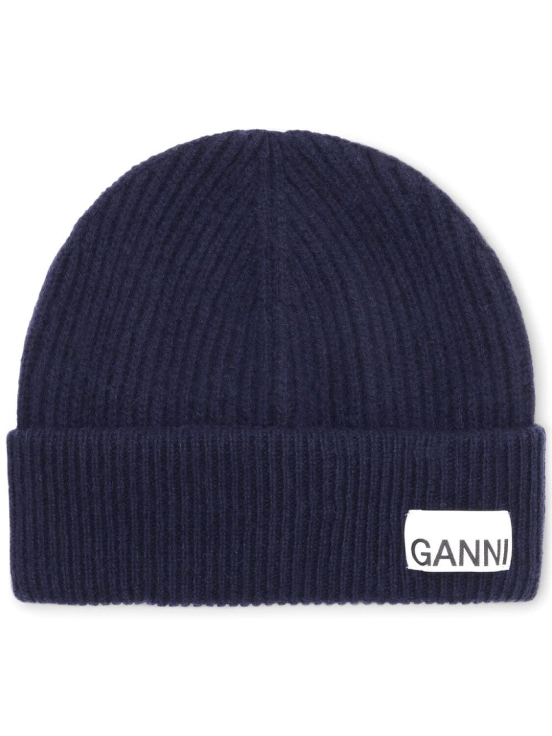 

Шапка бини в рубчик GANNI, синий