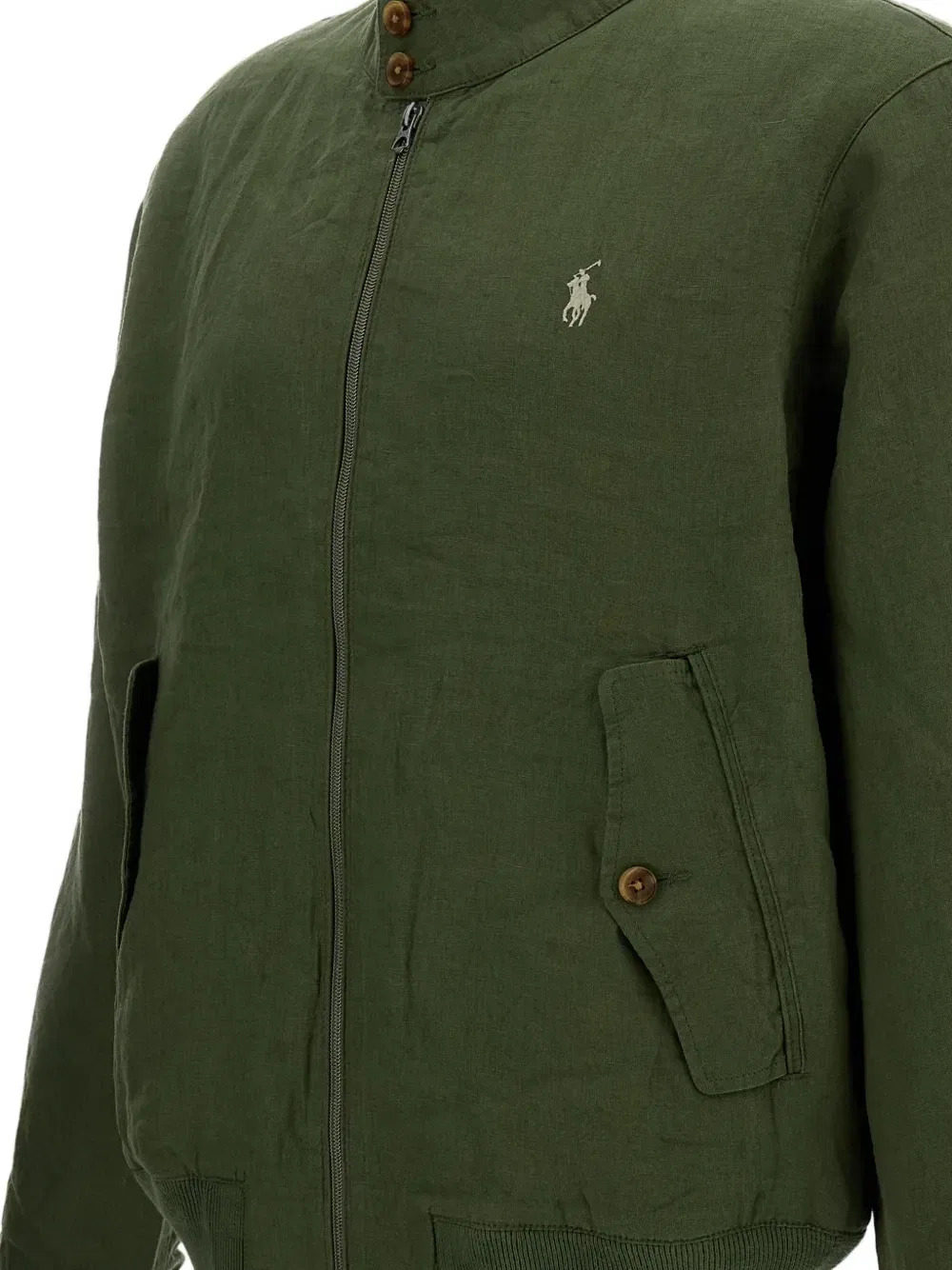 Куртка Bedford на молнии из льна POLO RALPH LAUREN, зеленый — фото 3