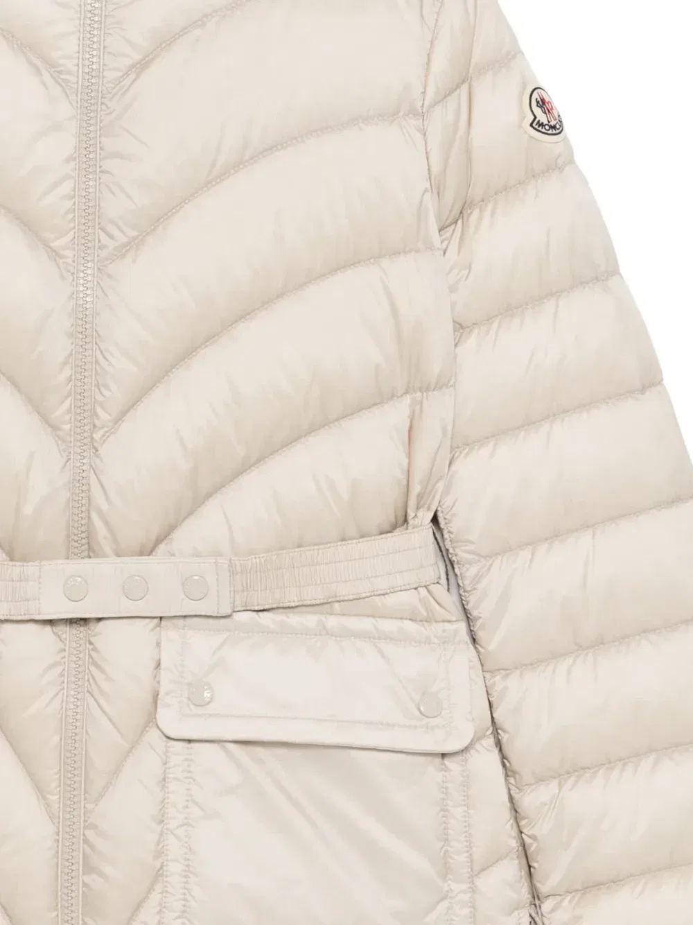 Куртка с капюшоном и поясом Moncler Enfant, бежевый — фото 3