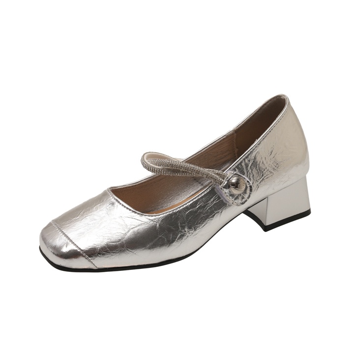 Aimilian Серебряные туфли Мэри Джейн, цвет Silver