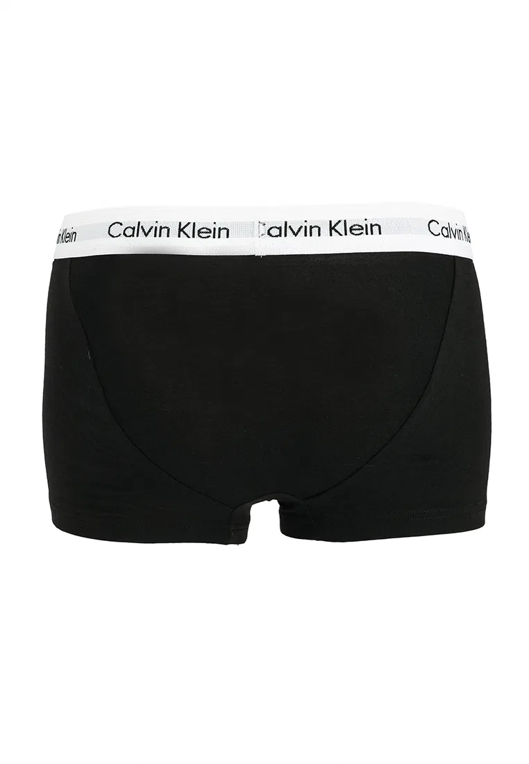 Трусы, 3 шт., хлопок с эластаном, заниженная посадка, Calvin Klein, черный — фото 3