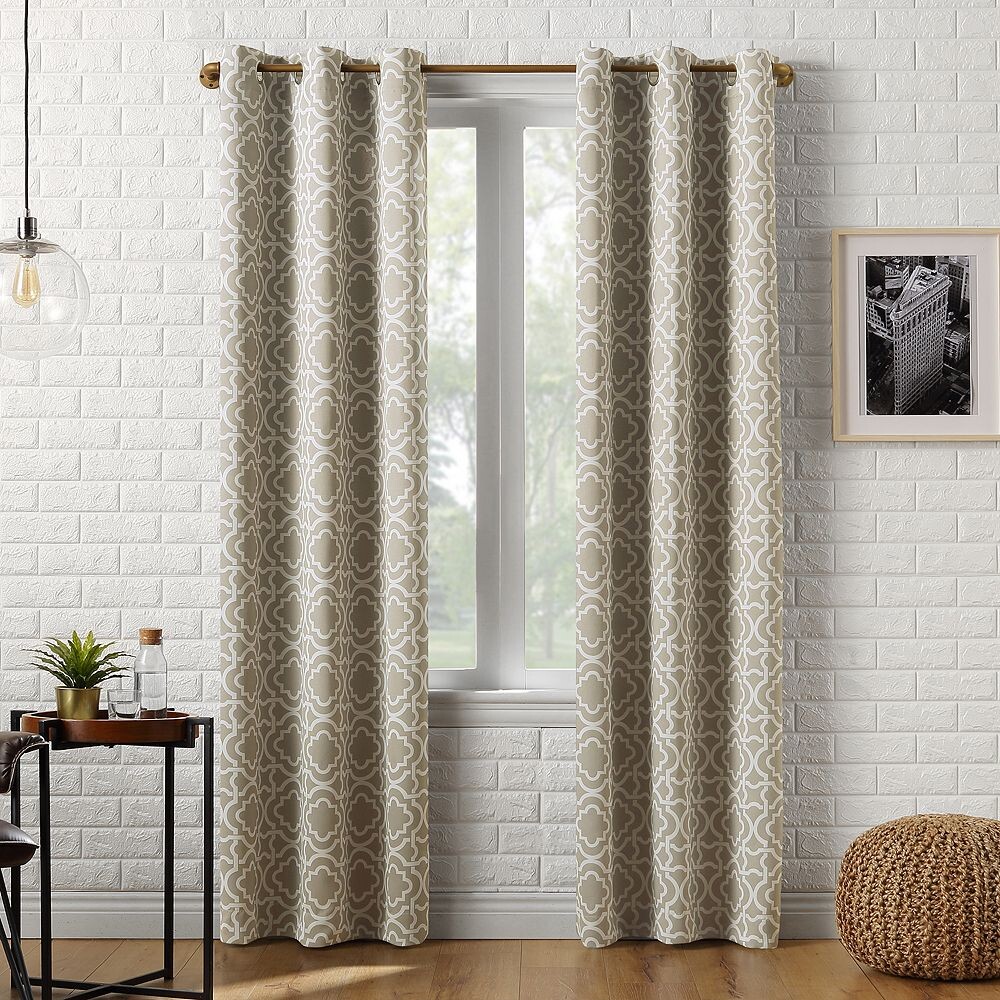 

Панель для штор Sun Zero Barnett Trellis Blackout с люверсами, цвет Taupe