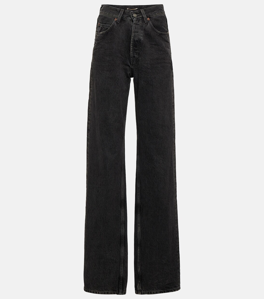 

Широкие джинсы со средней посадкой Saint Laurent, черный