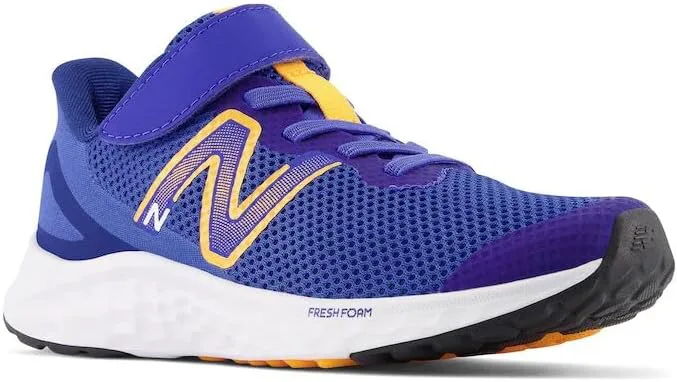 Кроссовки New Balance Unisex-Child Fresh Foam Arishi V4 с шнуровкой, синий/золотой/белый — фото 3