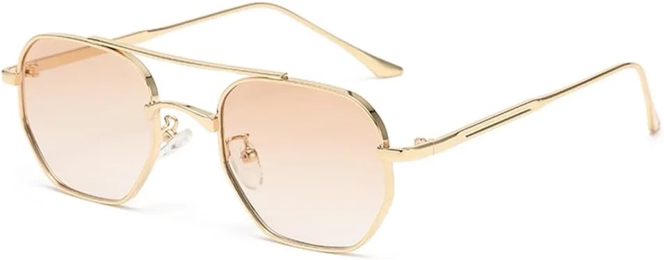 

Модные солнцезащитные очки в металлической оправе для вождения, мужские винтажные черные очки с защитой от УФ-излучения UV400 для женщин KTUCN, Light Brown