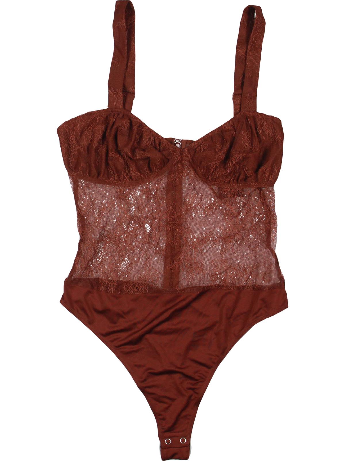 

Женский кружевной боди-стринги Danielle Bernstein, цвет warm brown