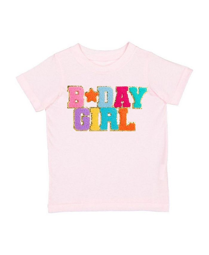 

Детская футболка с коротким рукавом "Birthday Girl" с аппликацией - для девочек Sweet Wink, розовый