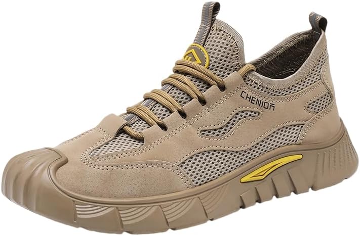 

Мужские кроссовки весна/лето, сетчатые, для бега, повседневный стиль, шнуровка, легкие и дышащие, подходят для ежедневной носки Hoalox, хаки