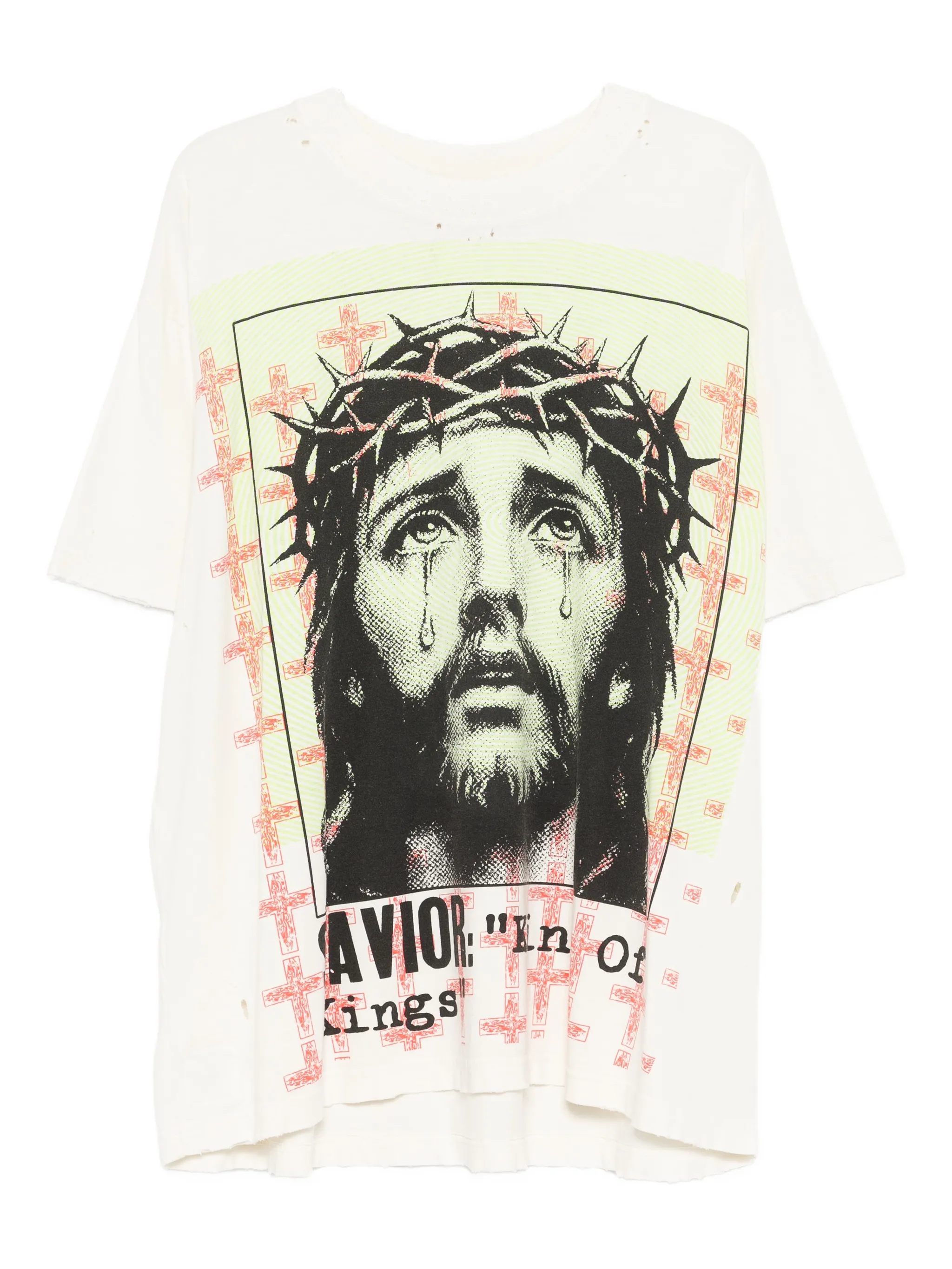 

Футболка с потертым графическим принтом Hellstar, белый