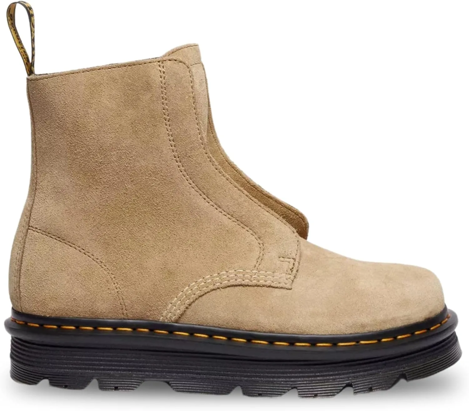 Мужские ботинки Dr.Martens Zebzag без шнуров, цвет Savannah Tan, замша, платформа Dr. Martens, черный — фото 2