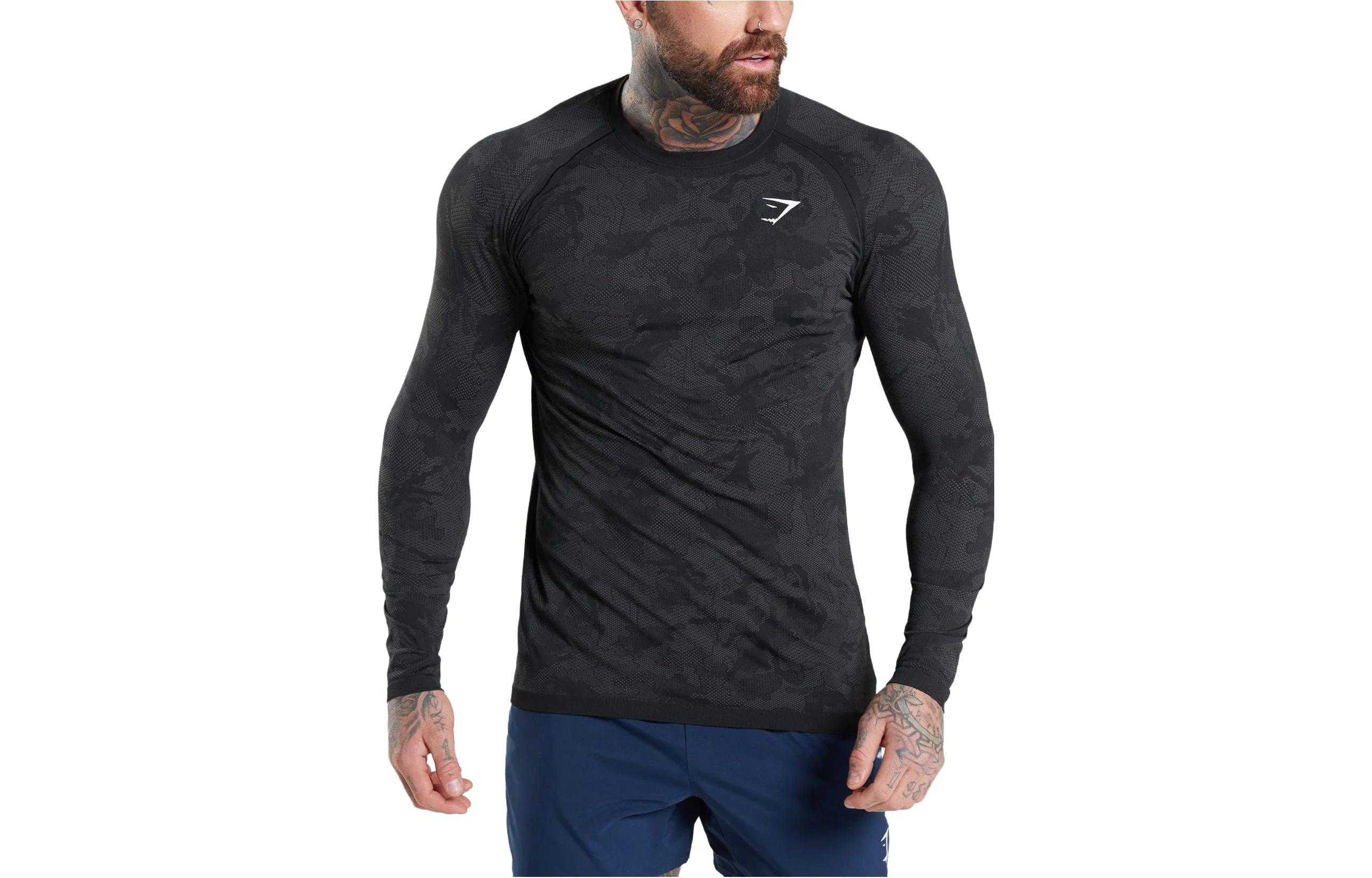 

GYMSHARK Футболка мужская черная, Черный, GYMSHARK Футболка мужская черная