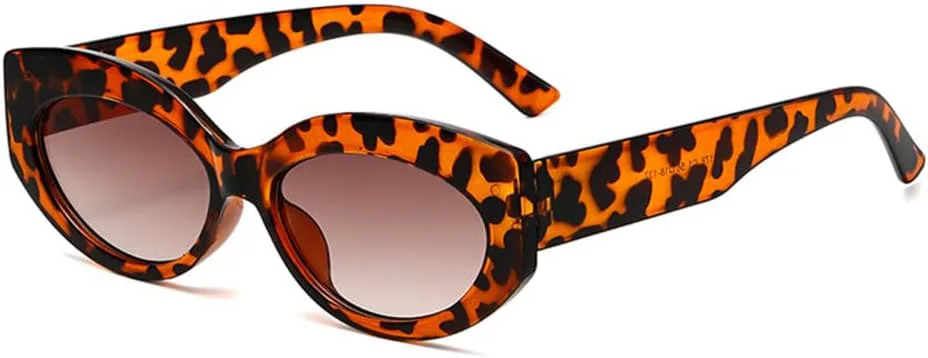 

Солнцезащитные очки LVTFCO в стиле ретро «кошачий глаз» с овальной оправой, модные солнцезащитные очки с защитой от УФ-излучения UV400 для женщин, Leopard