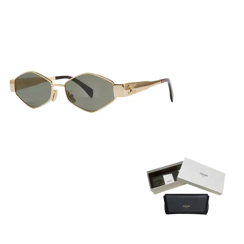

CELINE Пластиковая оправа с металлическими вставками солнцезащитные очки неправильной формы женские разноцветные, Gold